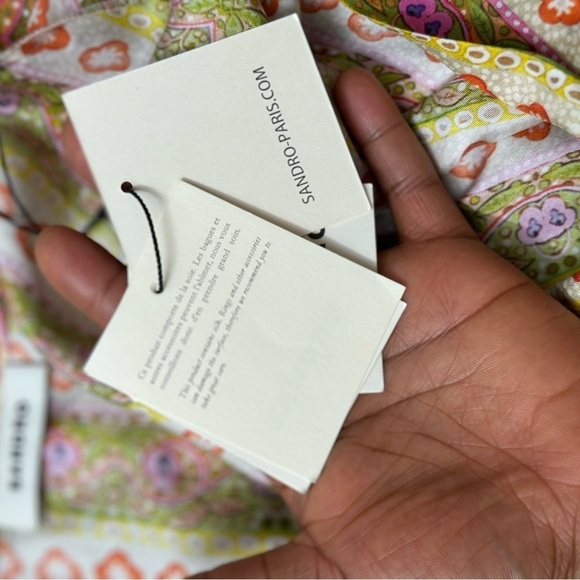 Sandro Striped Kaftan Midi Silk dress Size 36 US size 4 - Picture 12 of 17